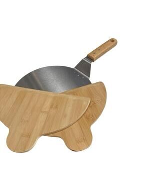 Stainless Steel Pizza Shovel with Wooden Handle + Pizza Peels